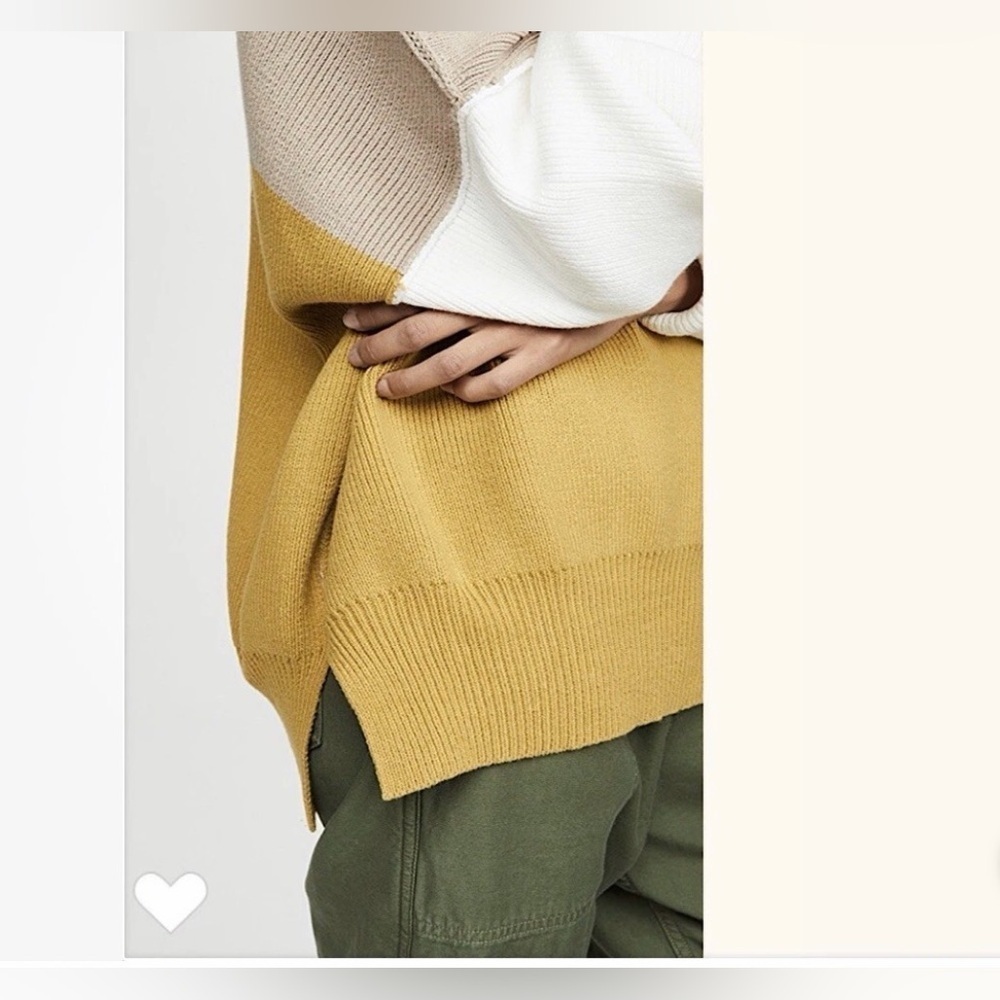 Free People Off-the-Shoulder Sweater in Tan, Yellow, and Cream - Picture 5 of 7